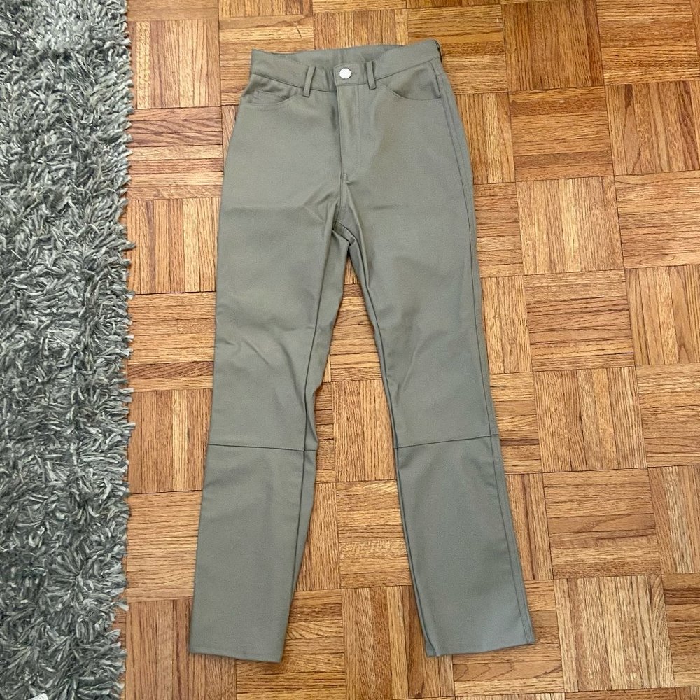H&M Taupe Faux Leather Pants